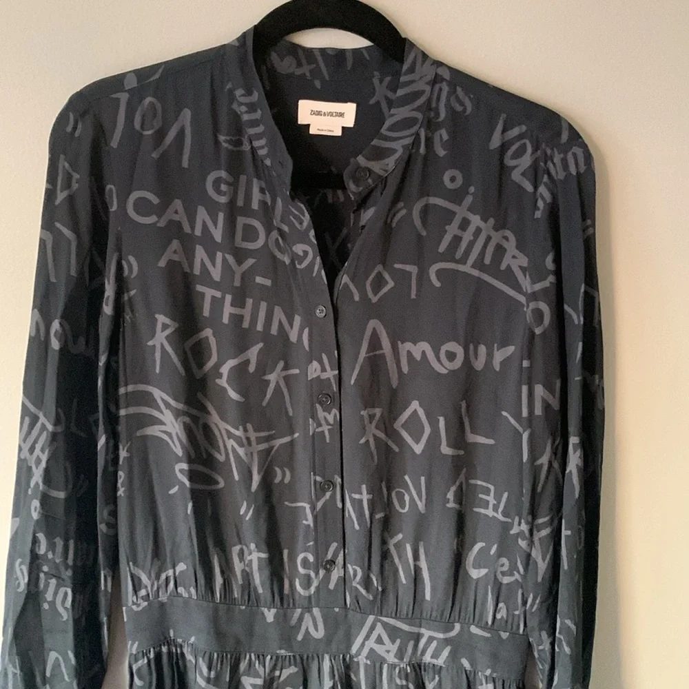 Zadig & Voltaire Refla Crepe Manifesto Dress - Picture 6 of 10